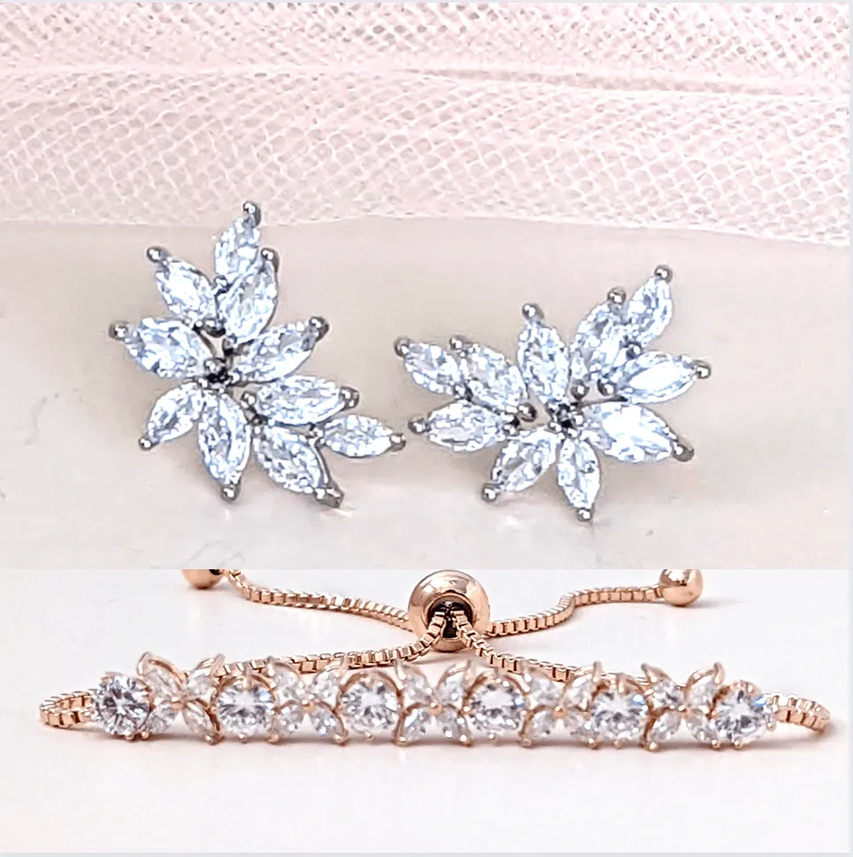 CZ Marquise Studs, Hetal