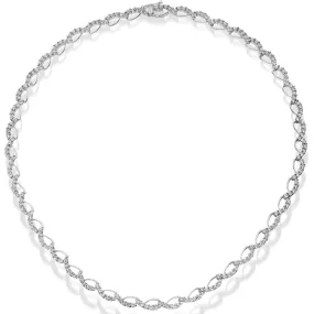 CZ Necklace- 9ct White Gold