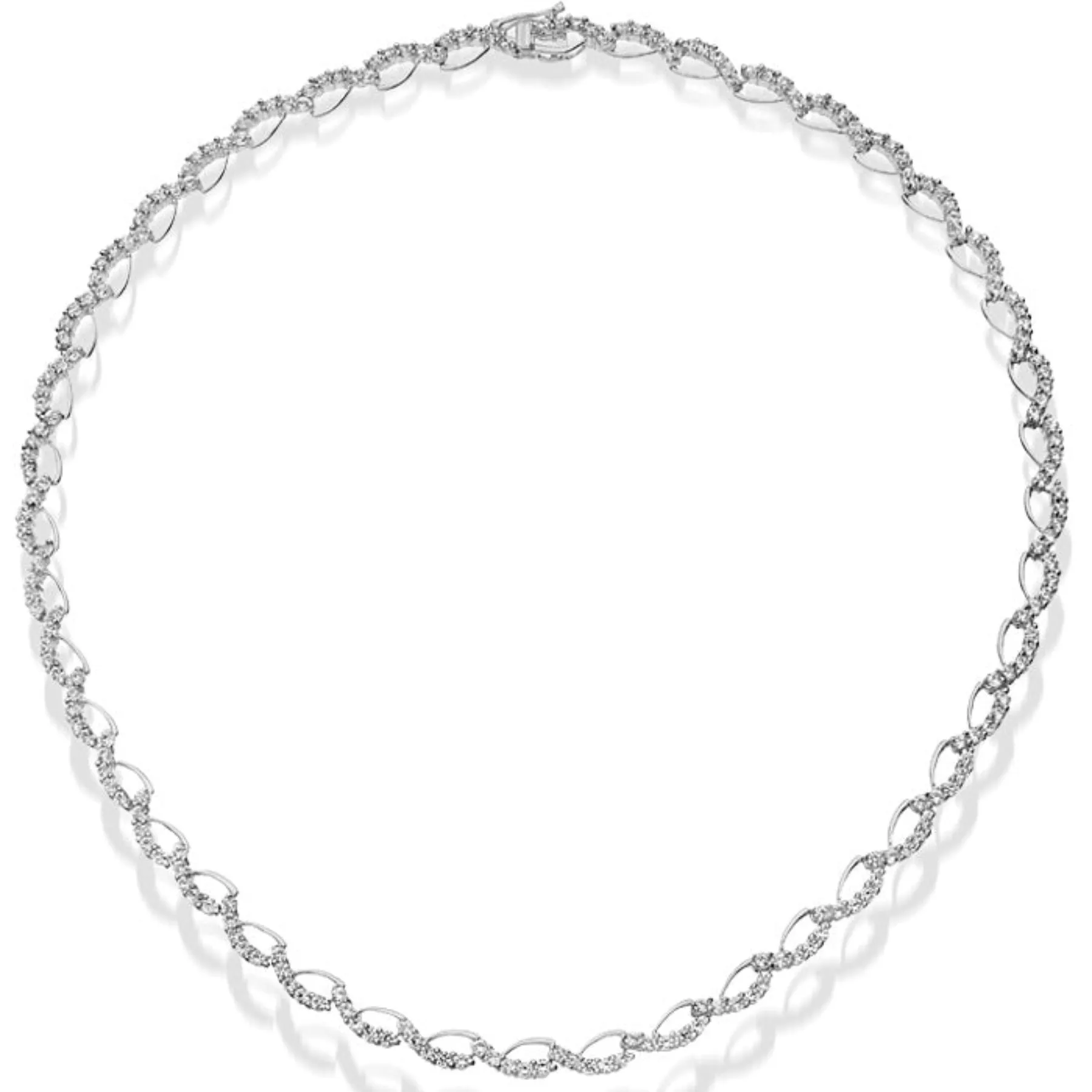 CZ Necklace- 9ct White Gold