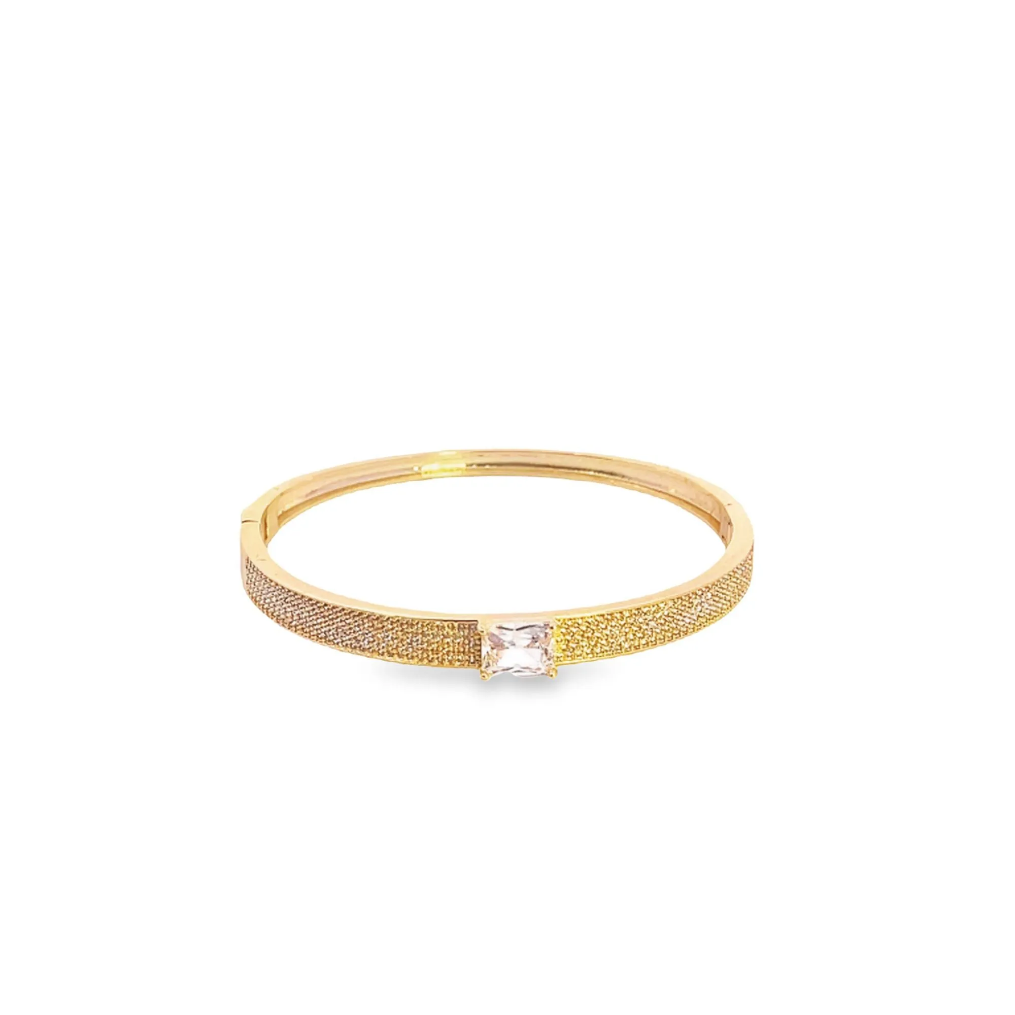 CZ Paved Stone Bangle Bracelet (B108)(B108A)