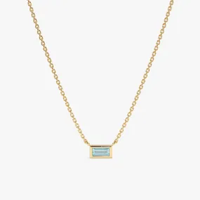 Dainty Aquamarine Necklace, Teresa