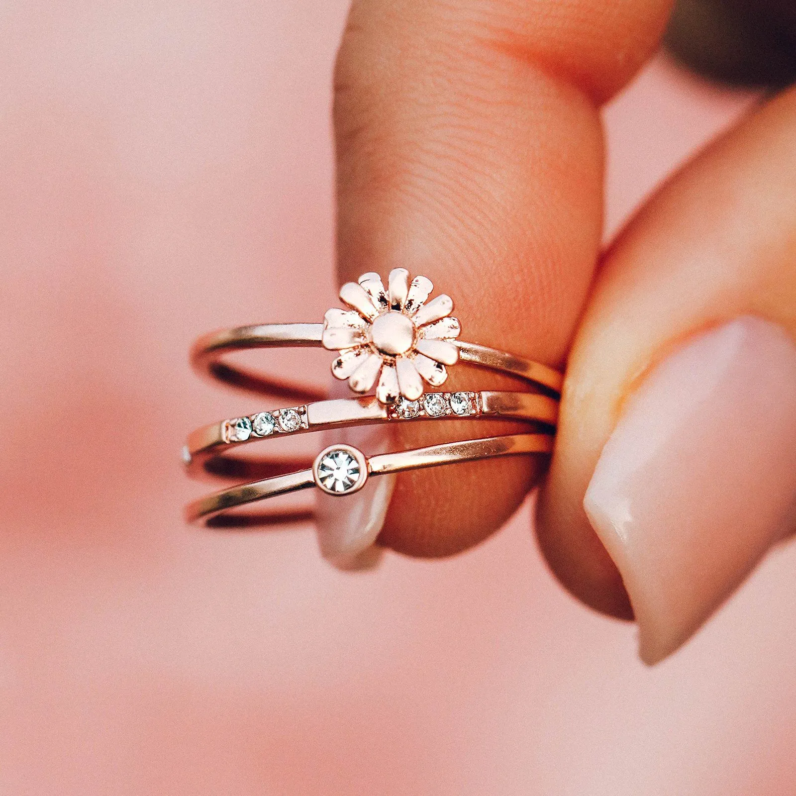 Daisy Pickin' Ring Stack