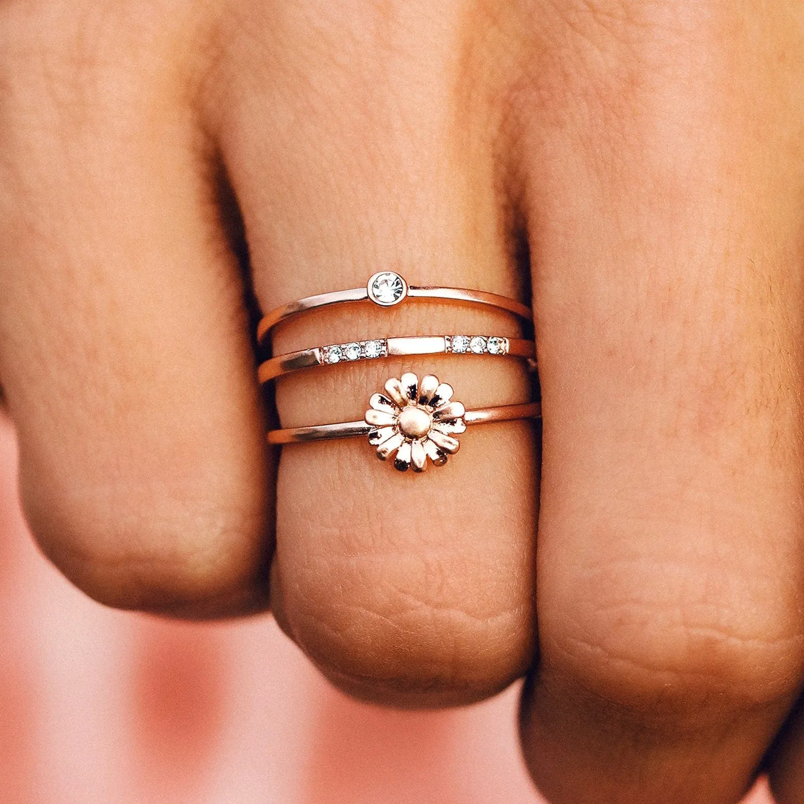 Daisy Pickin' Ring Stack