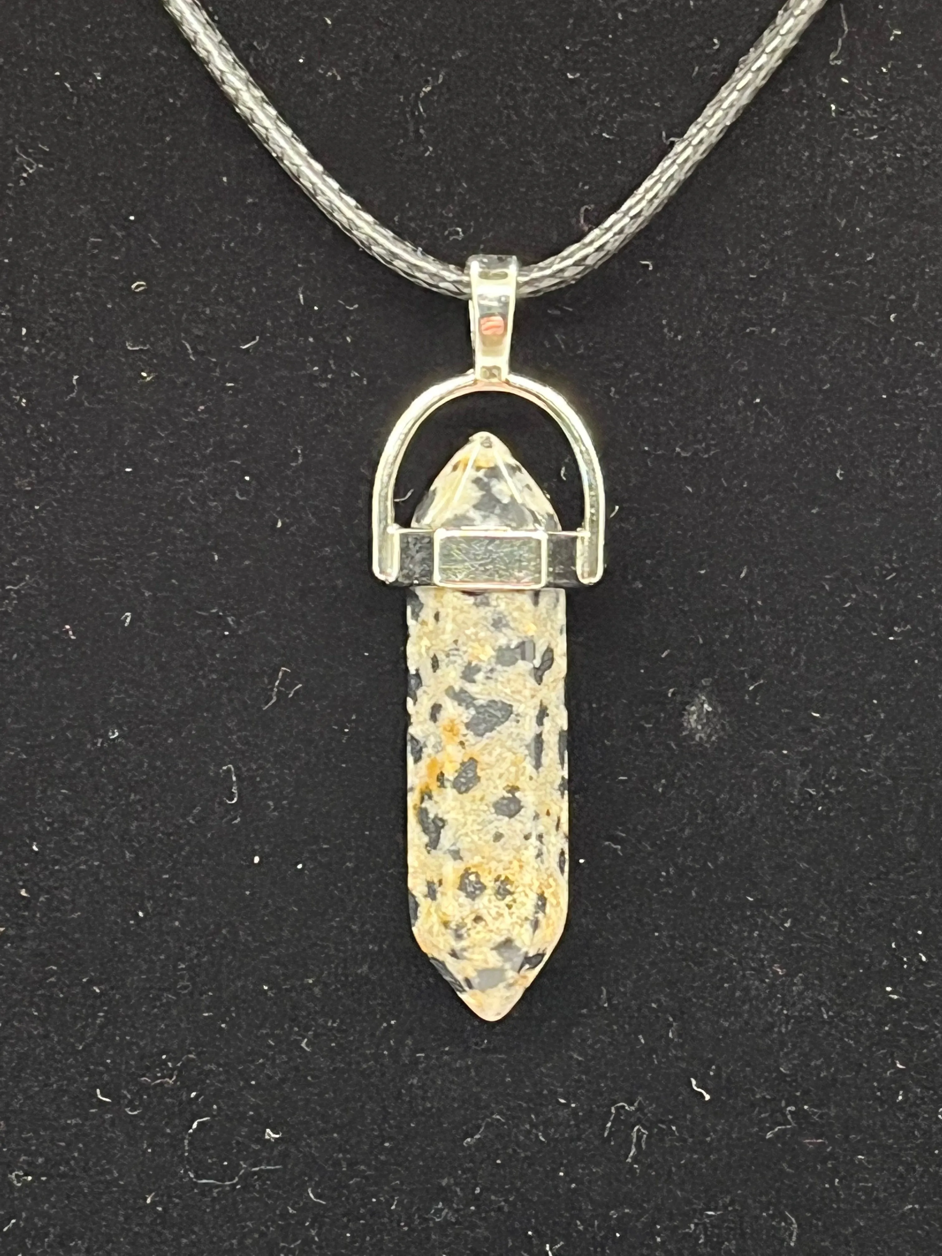 Dalmatian Jasper Stone Pendant Necklace