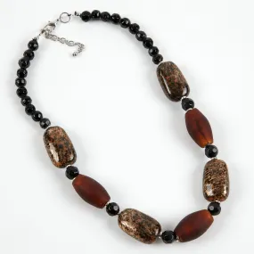 Dante Brown marbled bead necklace