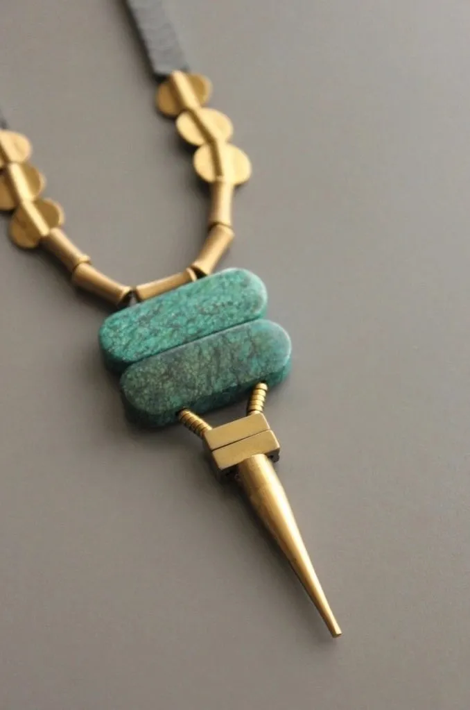 David Aubrey Green Turquoise Long Necklace