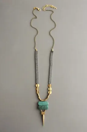 David Aubrey Green Turquoise Long Necklace