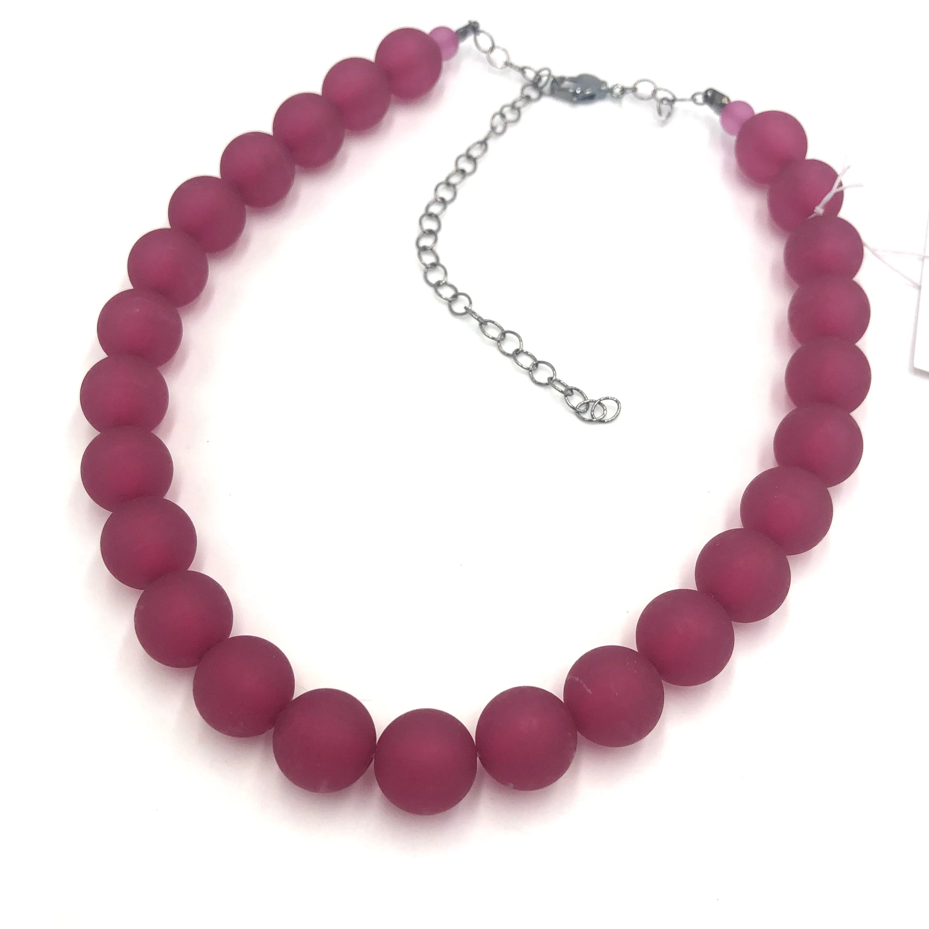 Deep Cranberry Frosted Marco Necklace