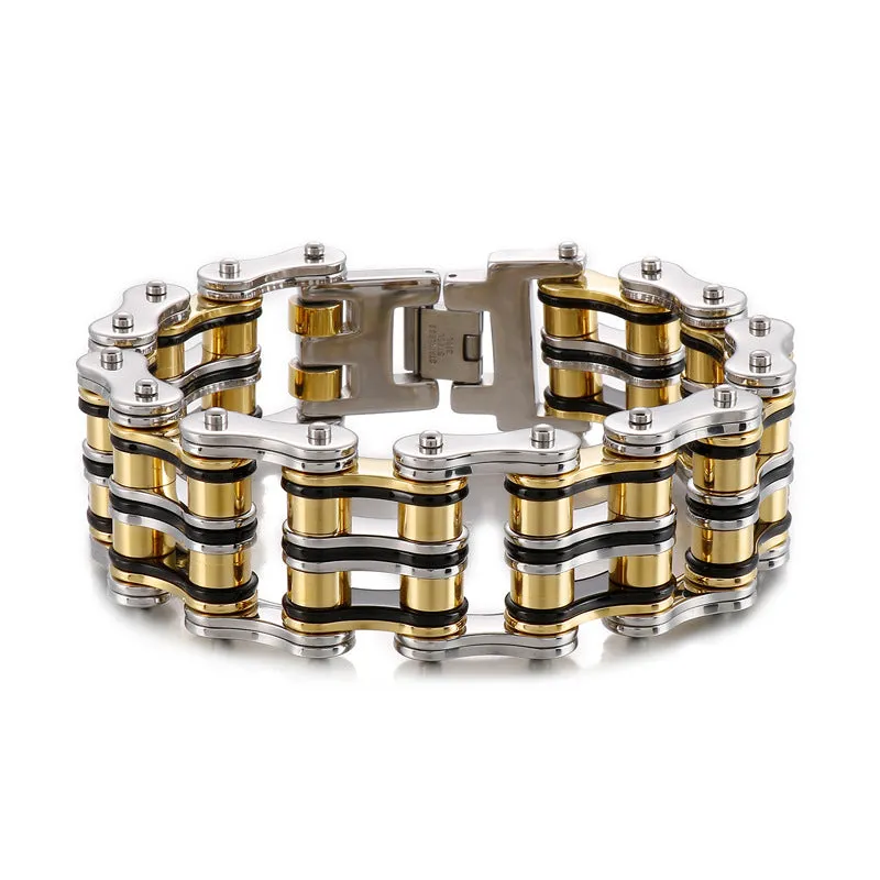 Dominant Cross-Border Smooth Locomotive Bracelet for Men - European & American Personalized Titanium Steel Bicycle Jewelry