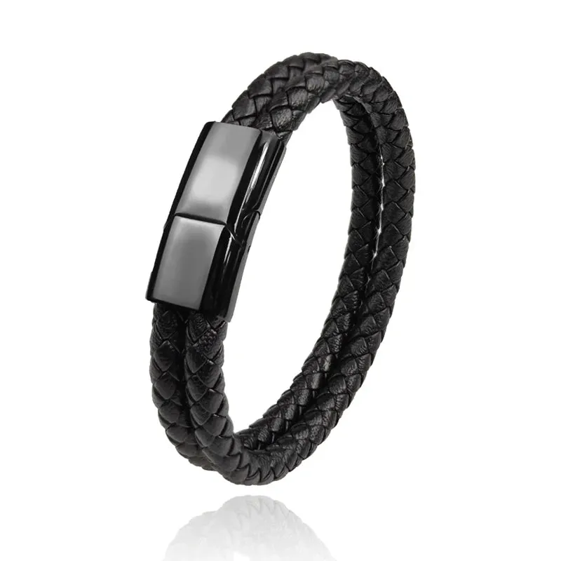 Double band leather bracelet