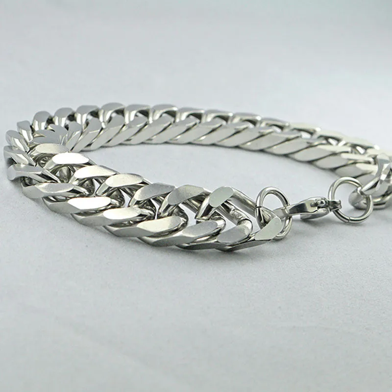 Double Woven Four Side Ground Titanium Steel Bracelet