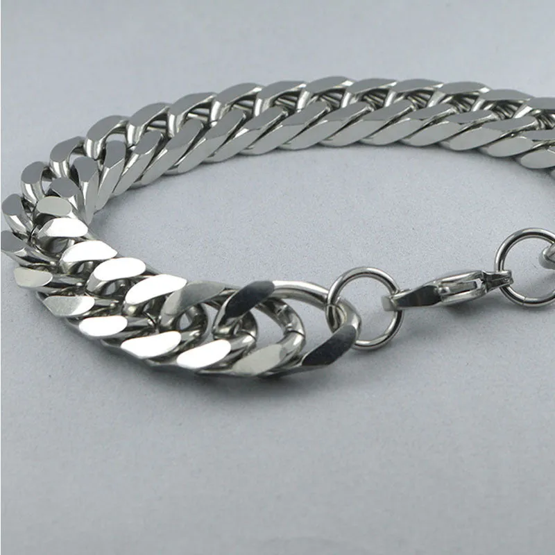 Double Woven Four Side Ground Titanium Steel Bracelet