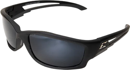 Edge Eyewear Kazbek GTSK21-G15-7  Black Frame with Gasket Polarized G-15 Silver Mirror Lens Glasses