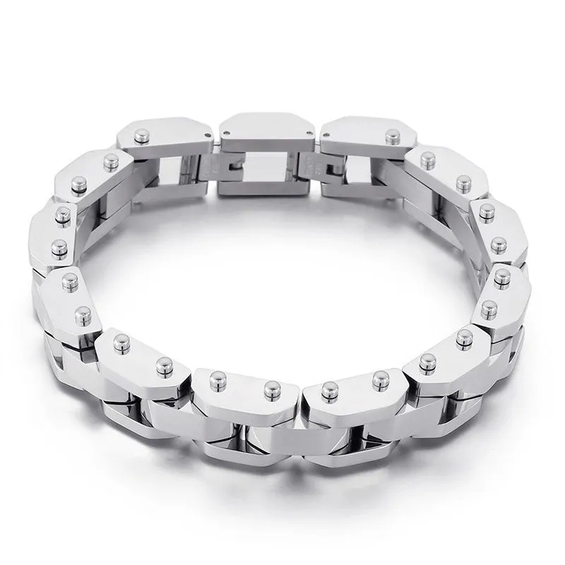 Electroplated Titanium Steel Men's Bracelet - European and American Punk Fashion Jewelry