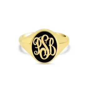 Enamel Signet Ring