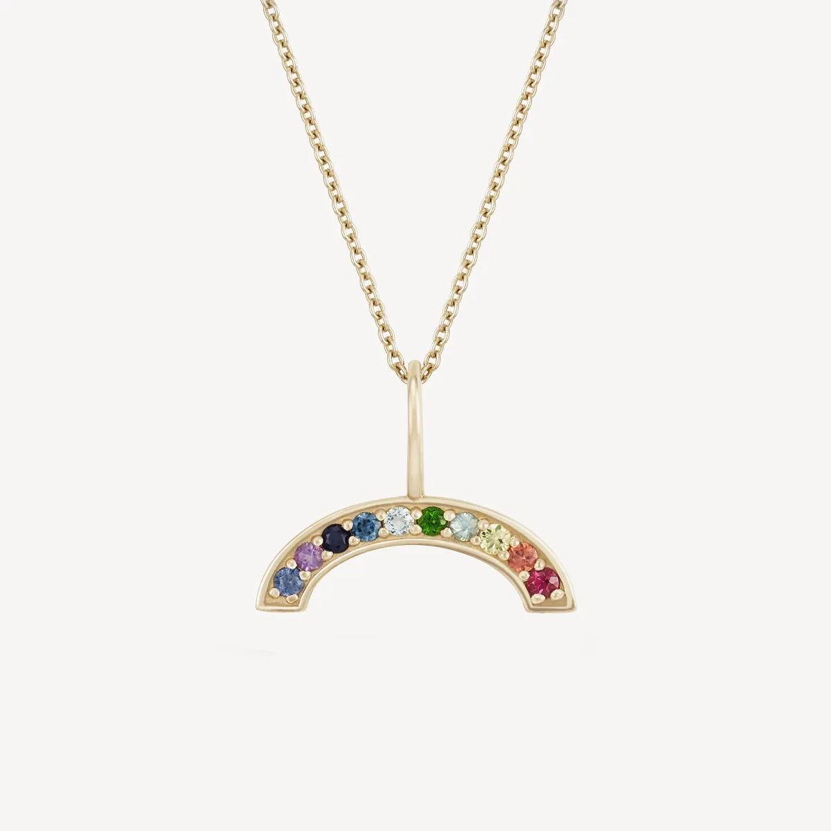 endless possibilities rainbow charm - 14k yellow gold, gemstones