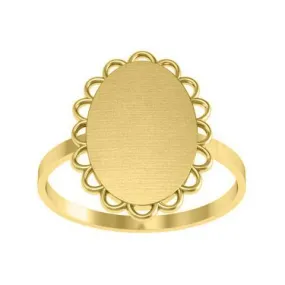 Fancy Oval Signet Ring for Women - 12mm x 9mm