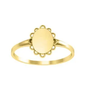 Fancy Round Signet Ring for Women - 9mm x 9mm