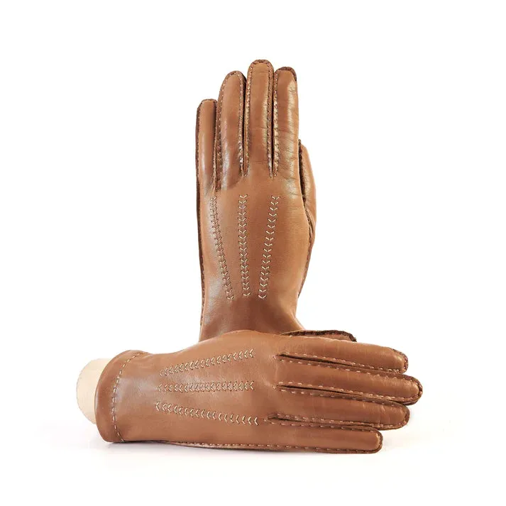 Gala Gloves Camel Hand Stitched Nappa Glove With Lining