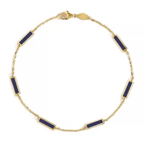 Gemstone Bar Bracelet Lapis Lazuli