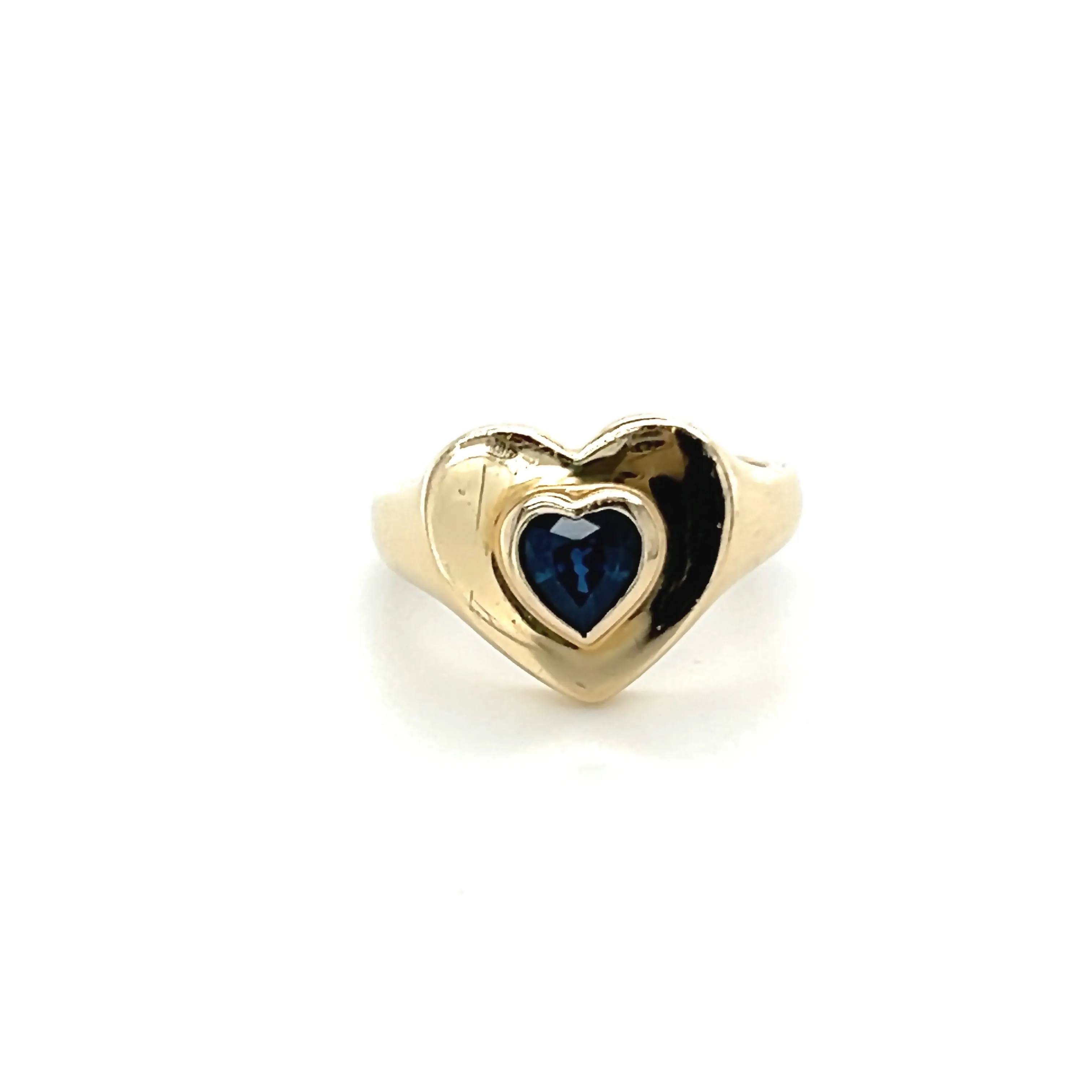 Gemstone Heart Center Heart Signet Ring