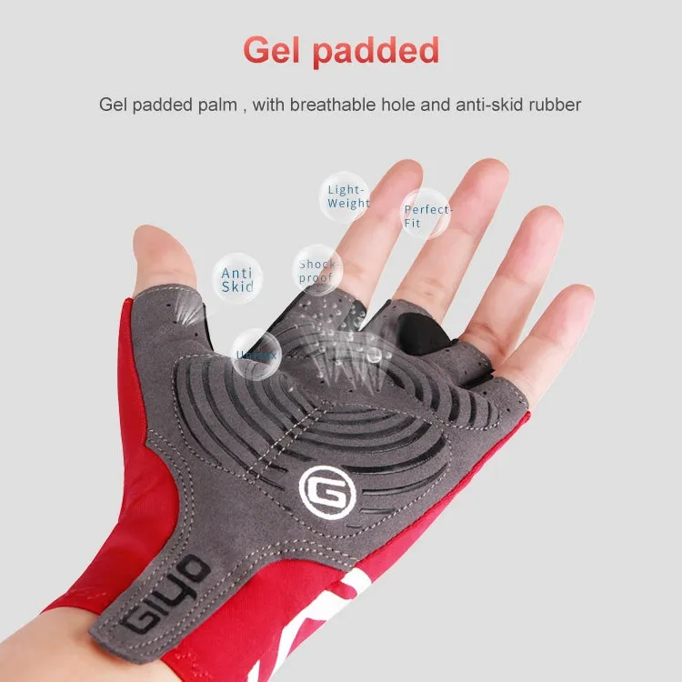 GIYO Outdoor Half-Finger Gloves Mountain Road Bike Cycling Gloves, Size: M(Red)