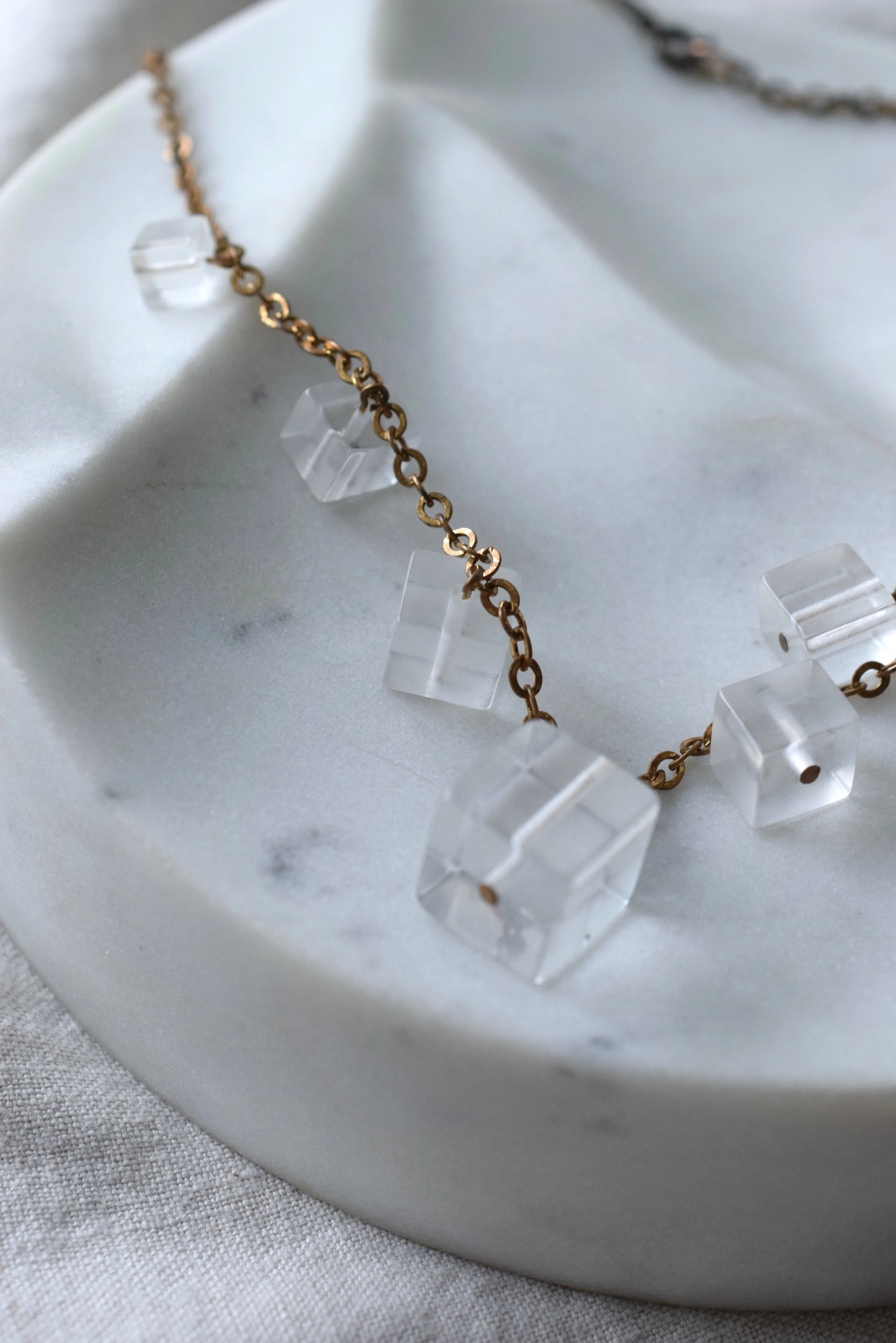 Glaçon Lucite & Brass Necklace