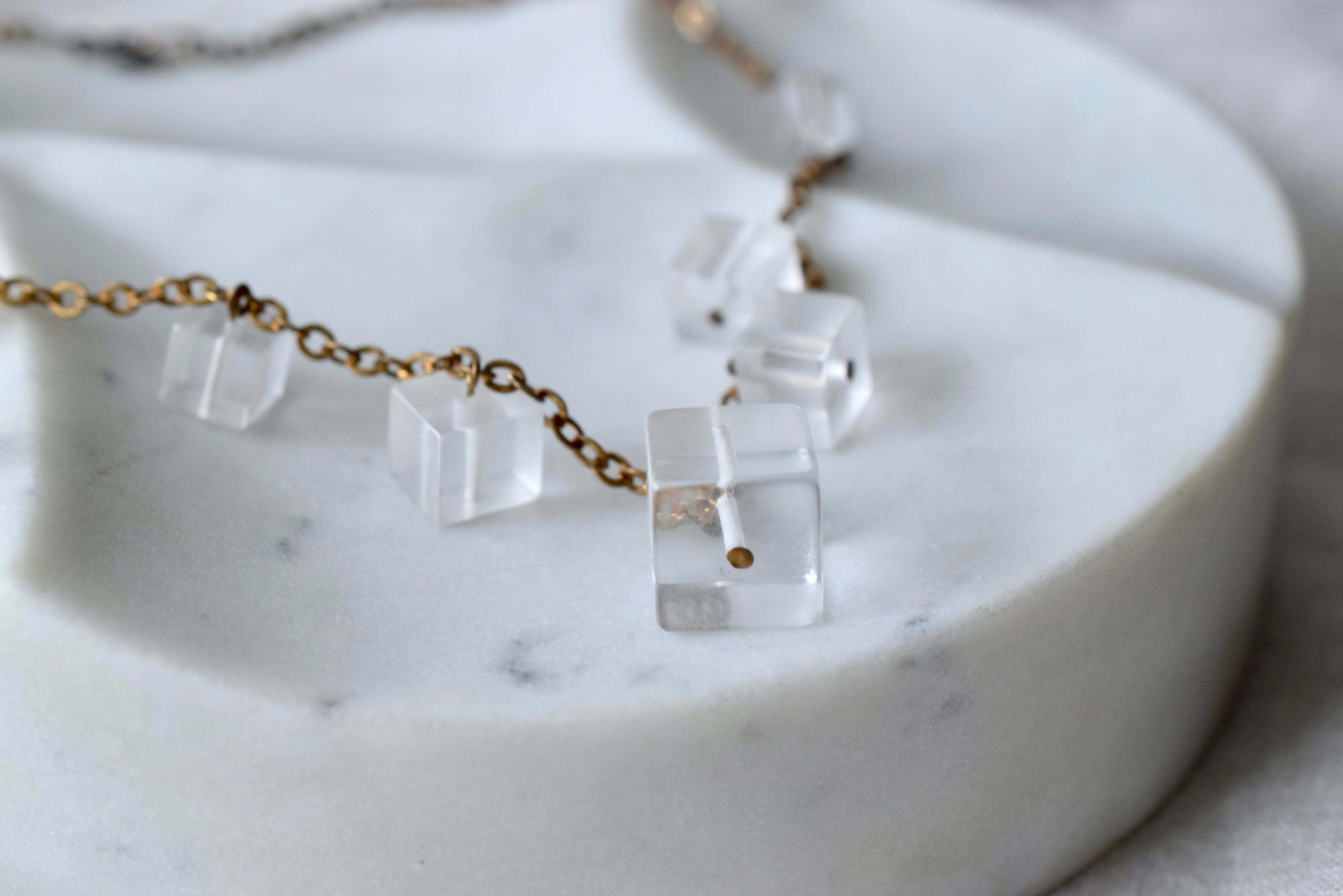 Glaçon Lucite & Brass Necklace