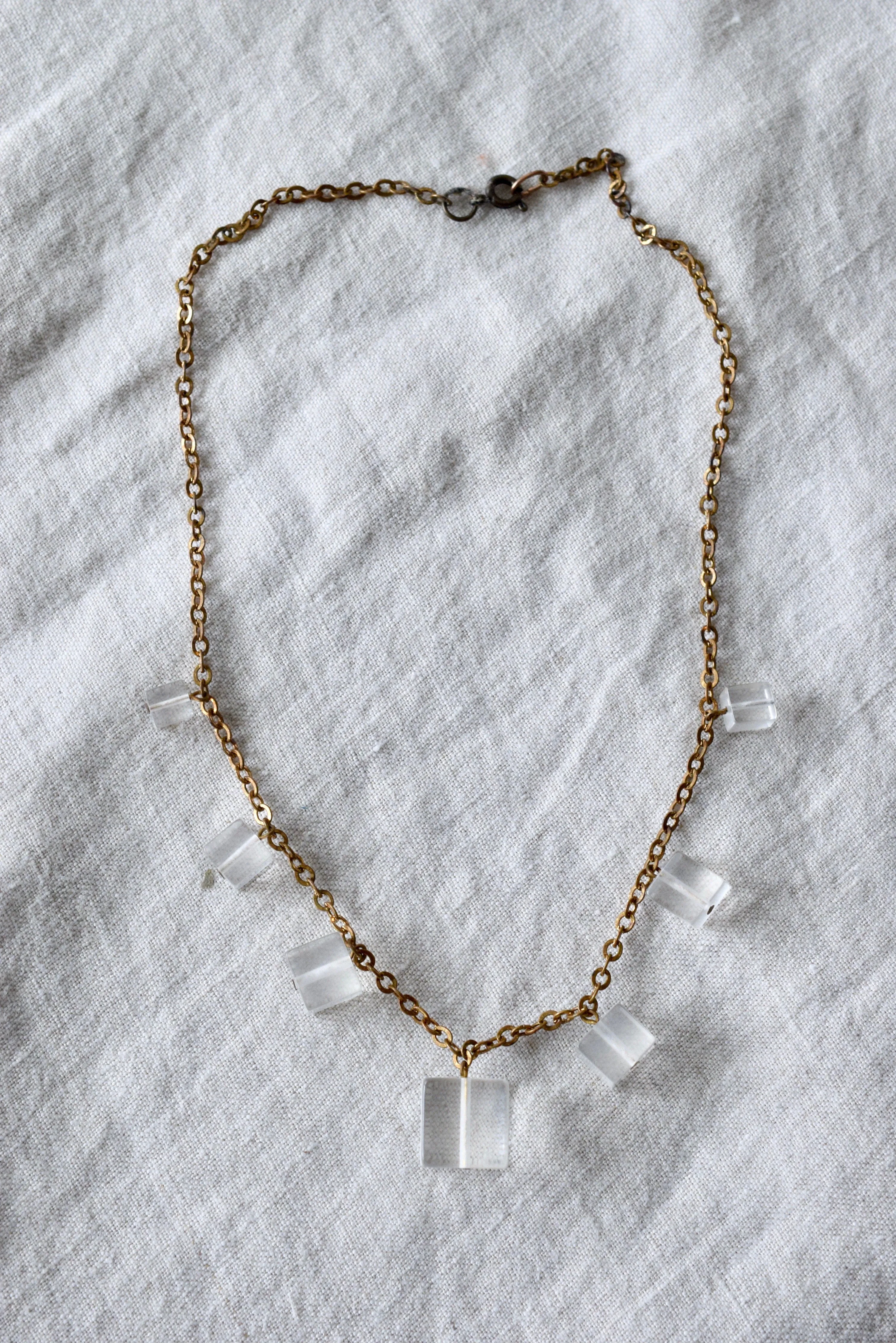 Glaçon Lucite & Brass Necklace