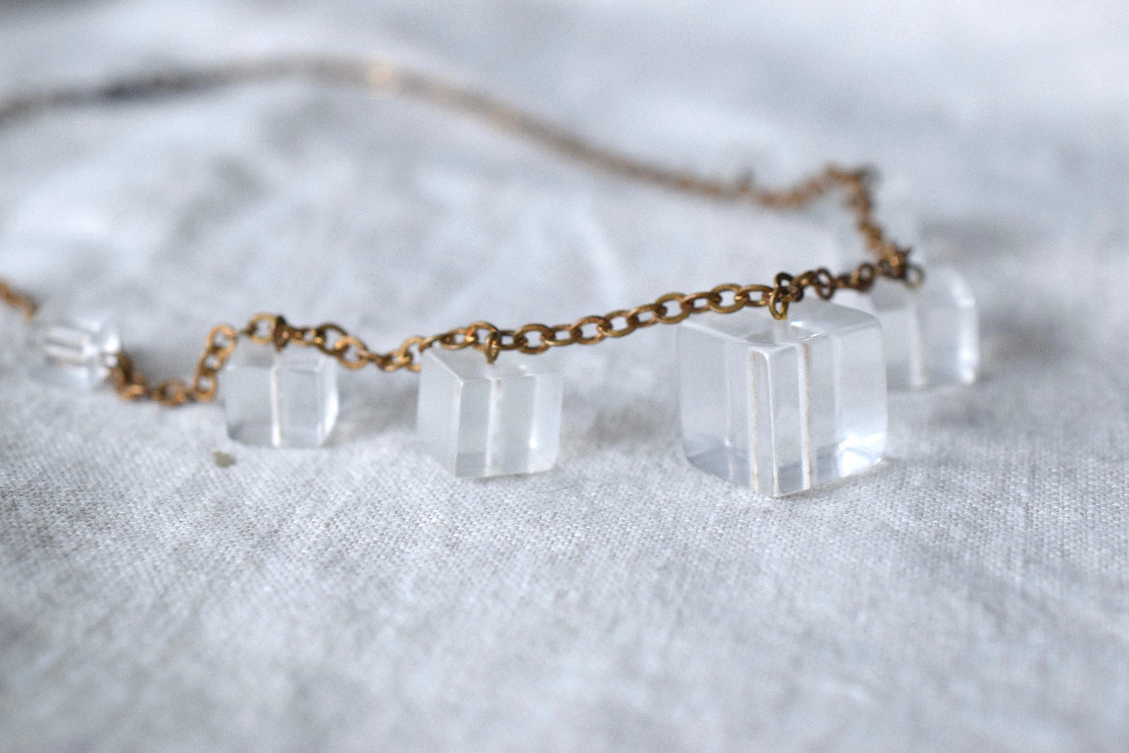 Glaçon Lucite & Brass Necklace