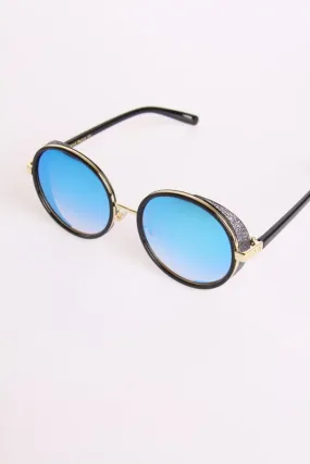 Gliter Edge round leopard arms sunglasses