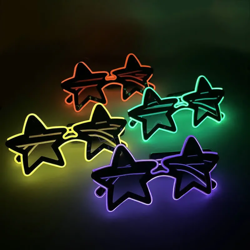 Glowing Star Shape Dancing Party Neon LED Glasses