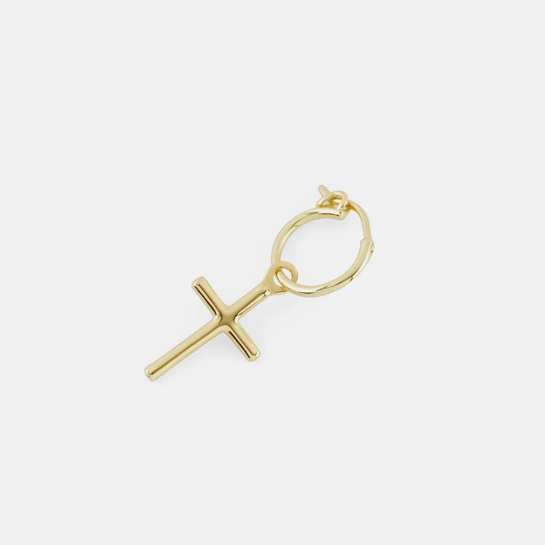 Gold Cross Earring