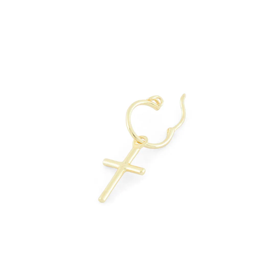 Gold Cross Earring