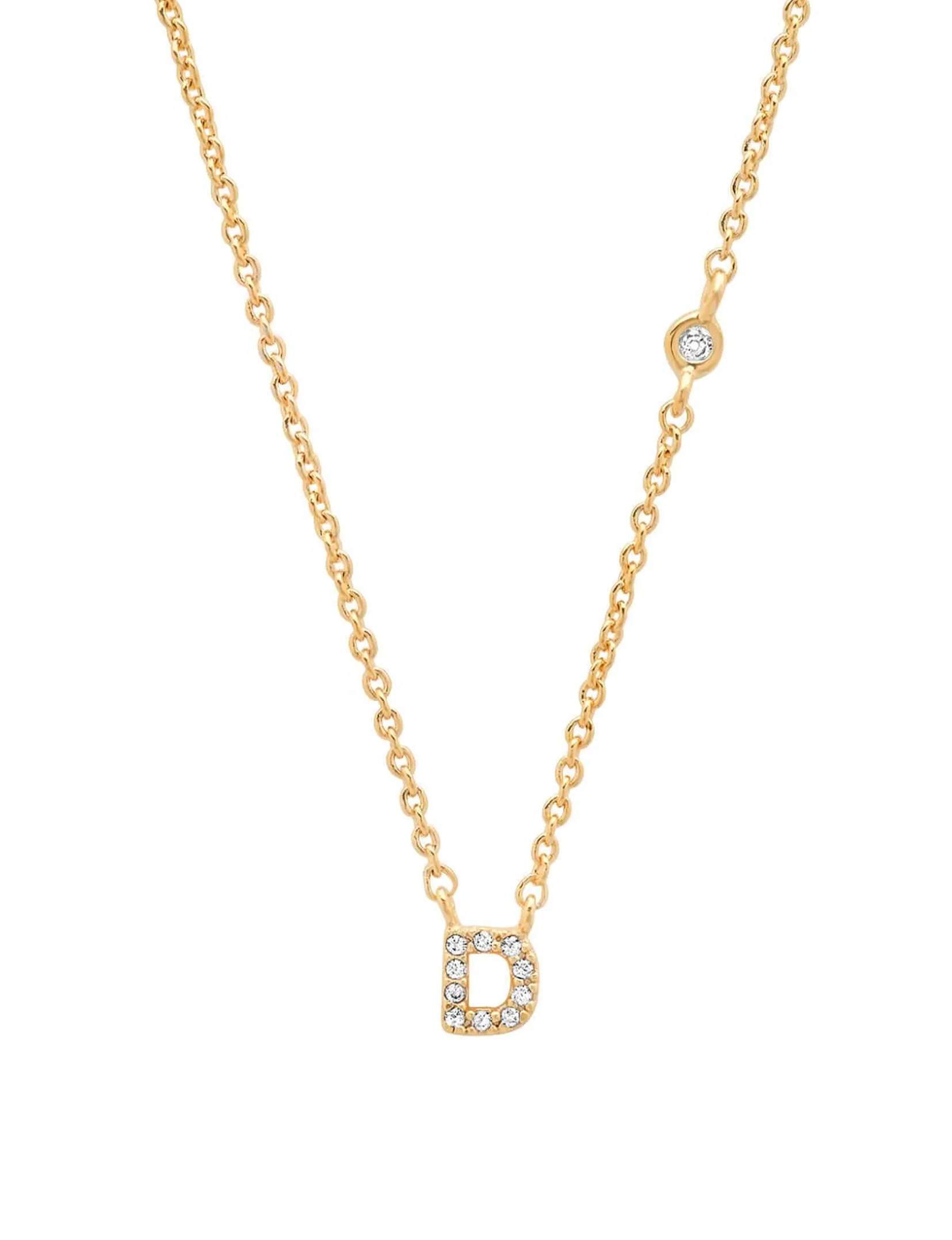 Gold CZ Initial Necklace