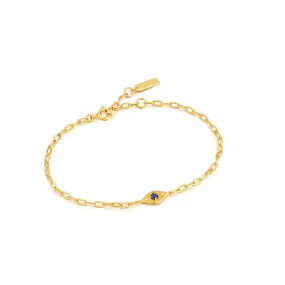 Gold Lapis Evil Eye Bracelet