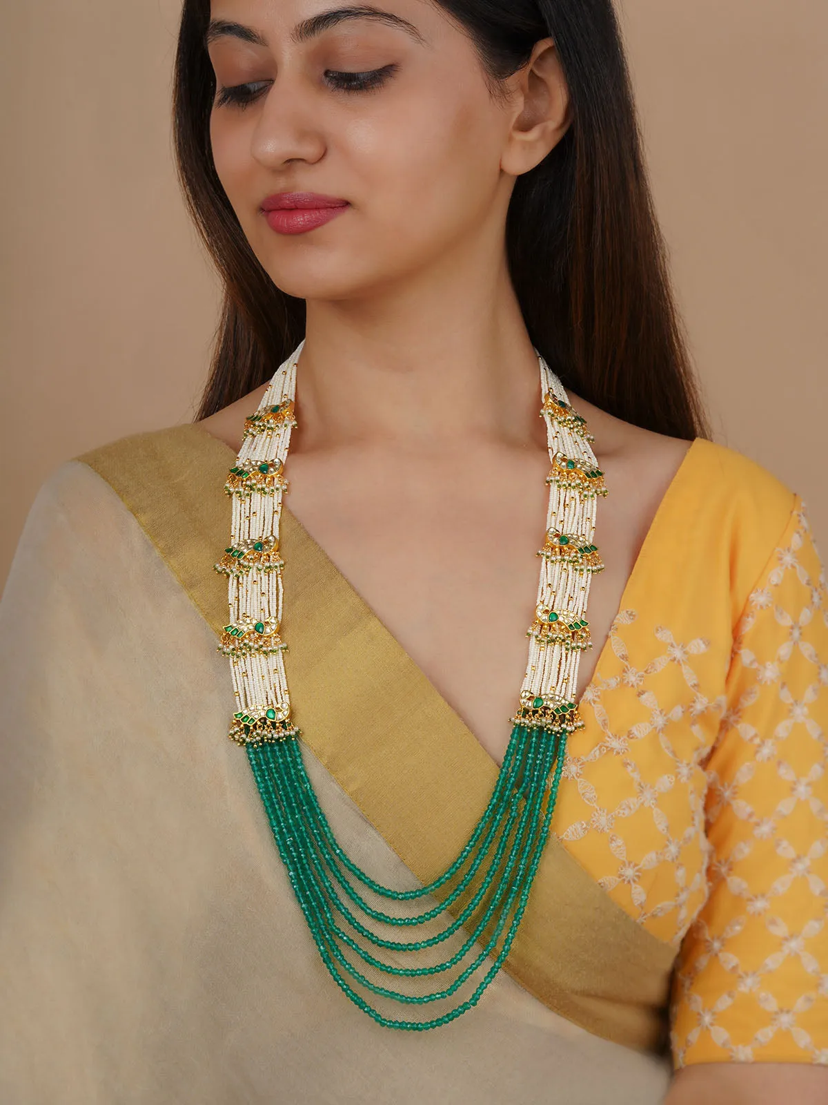 Gold Plated Jadau Kundan Necklace/Mala - MN416