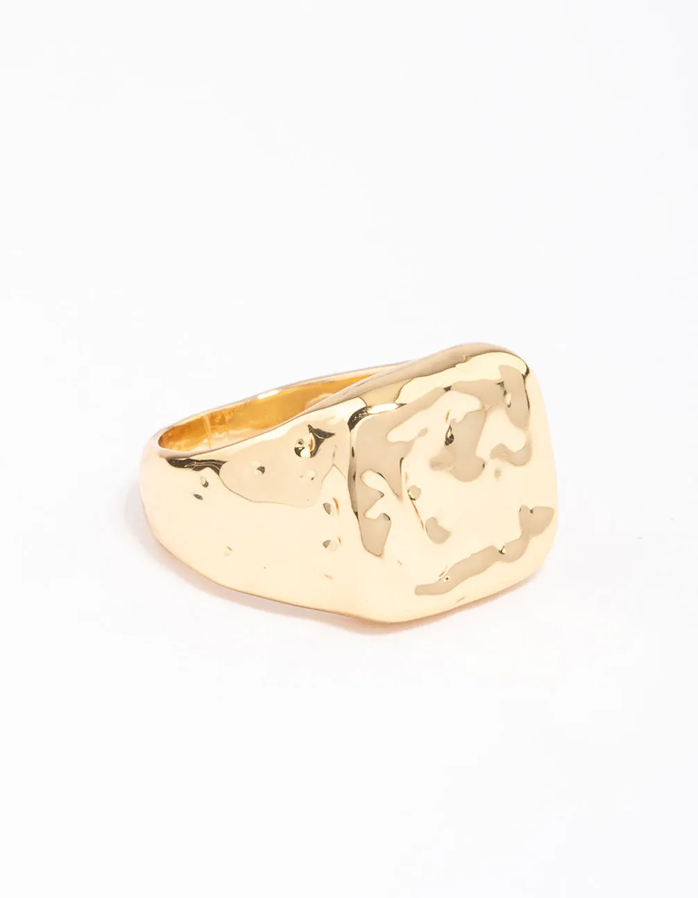 Gold Plated Molten Signet Ring