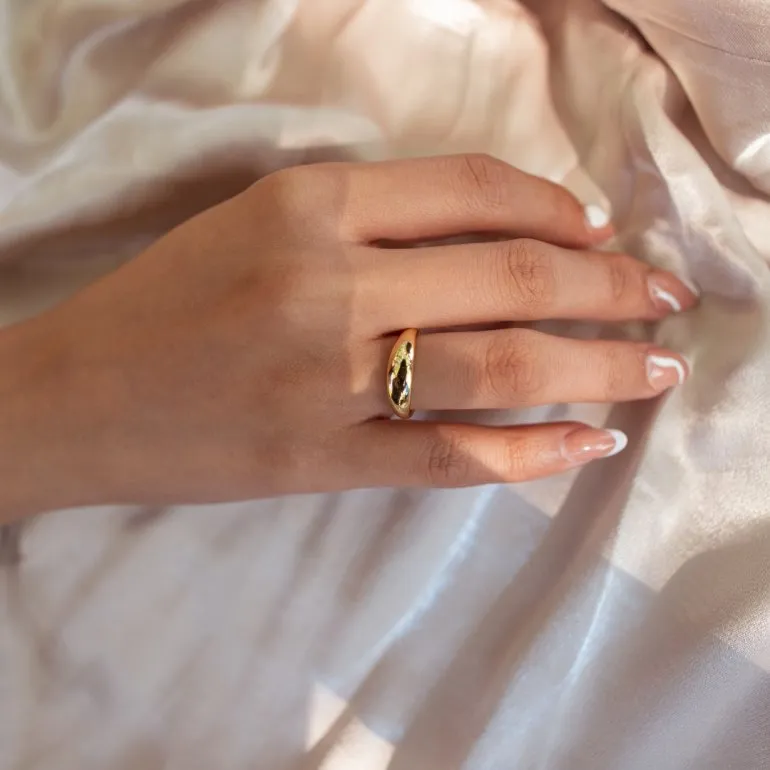 Gold Plated Thin Dome Ring