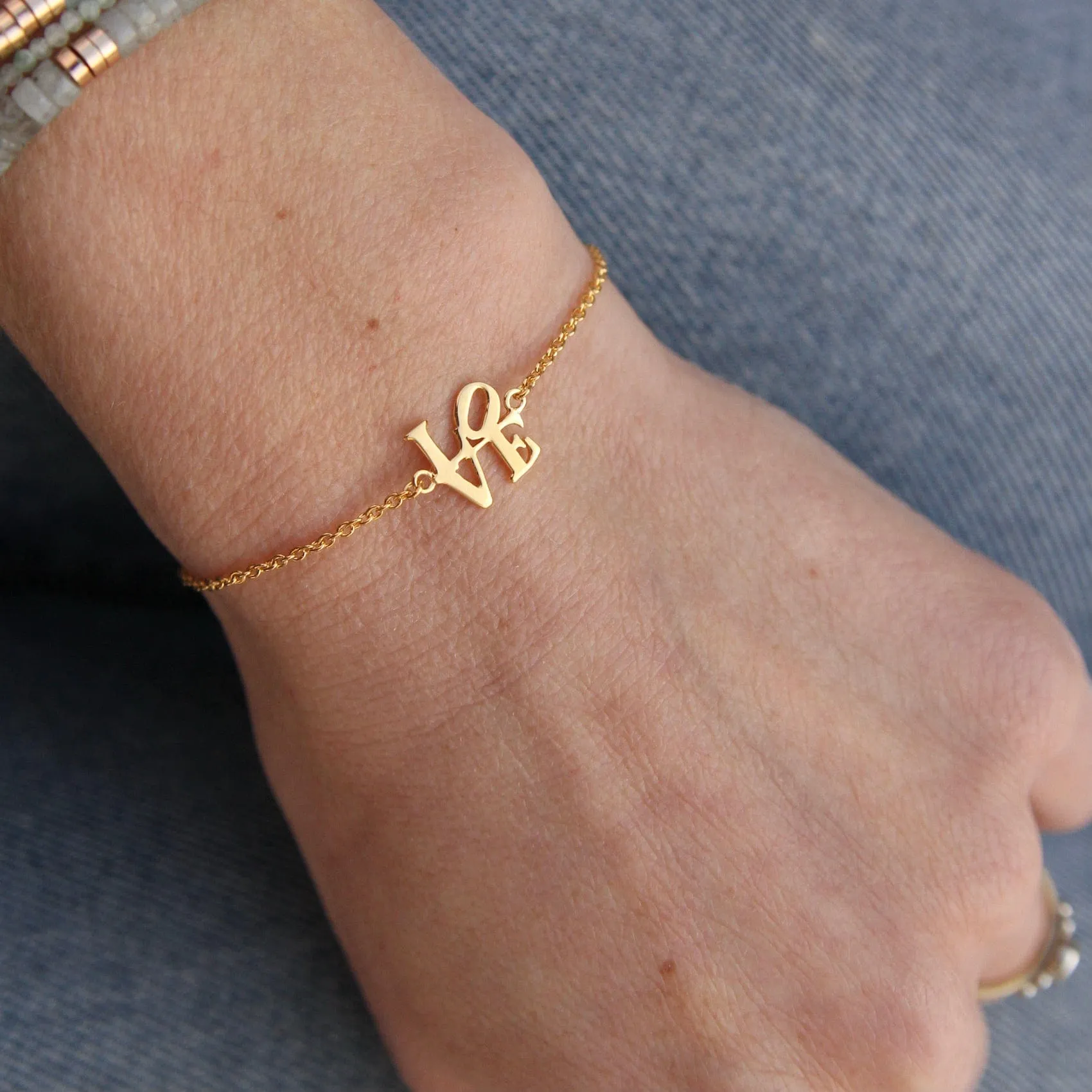 Gold Vermeil Polished Mini LOVE Bracelet