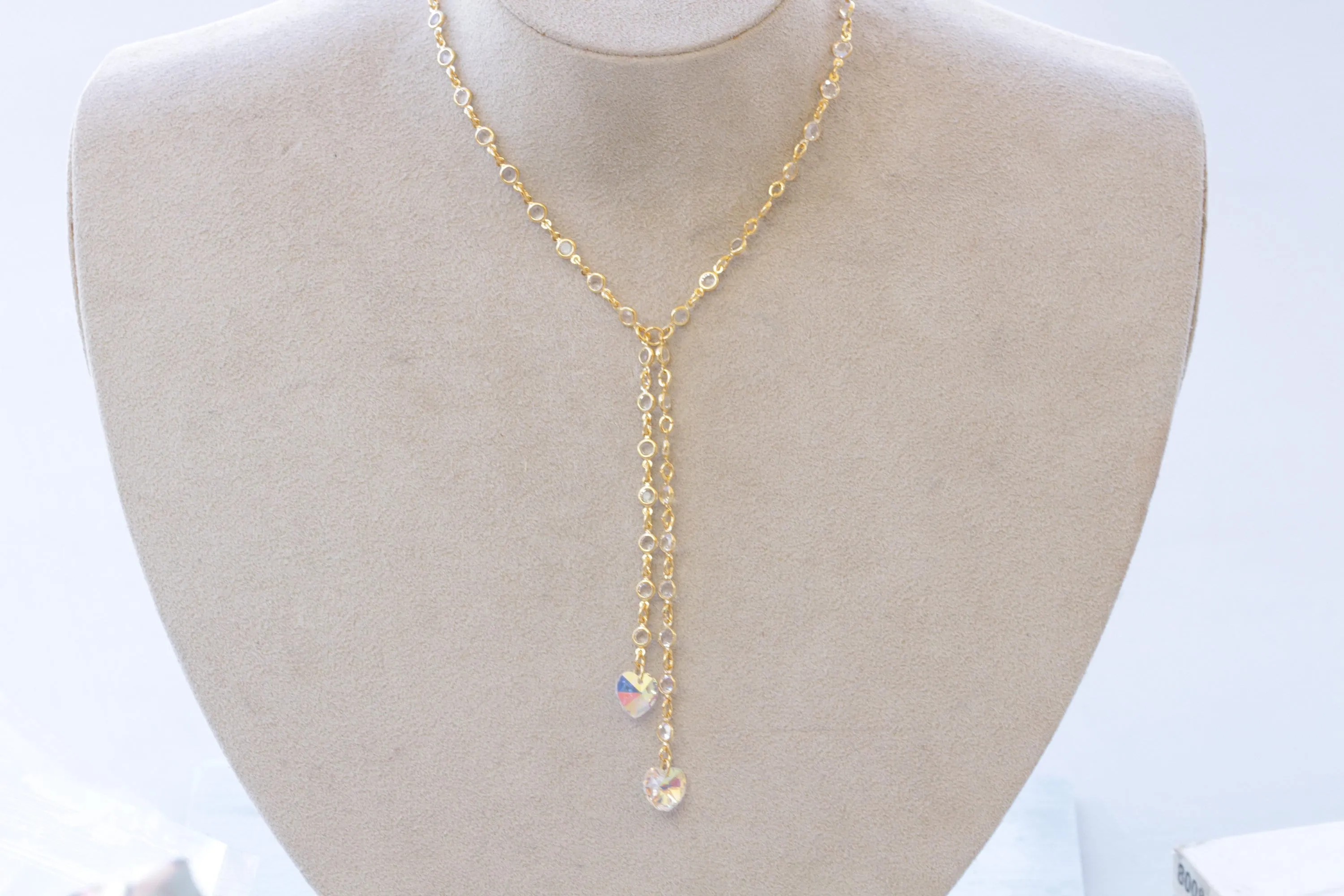 GOLD Y HEART NECKLACE