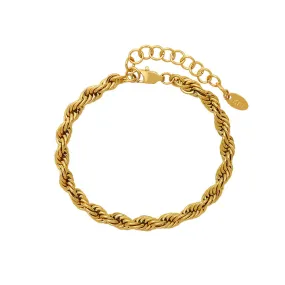 Golden Twisted Bracelet in French Industrial Style