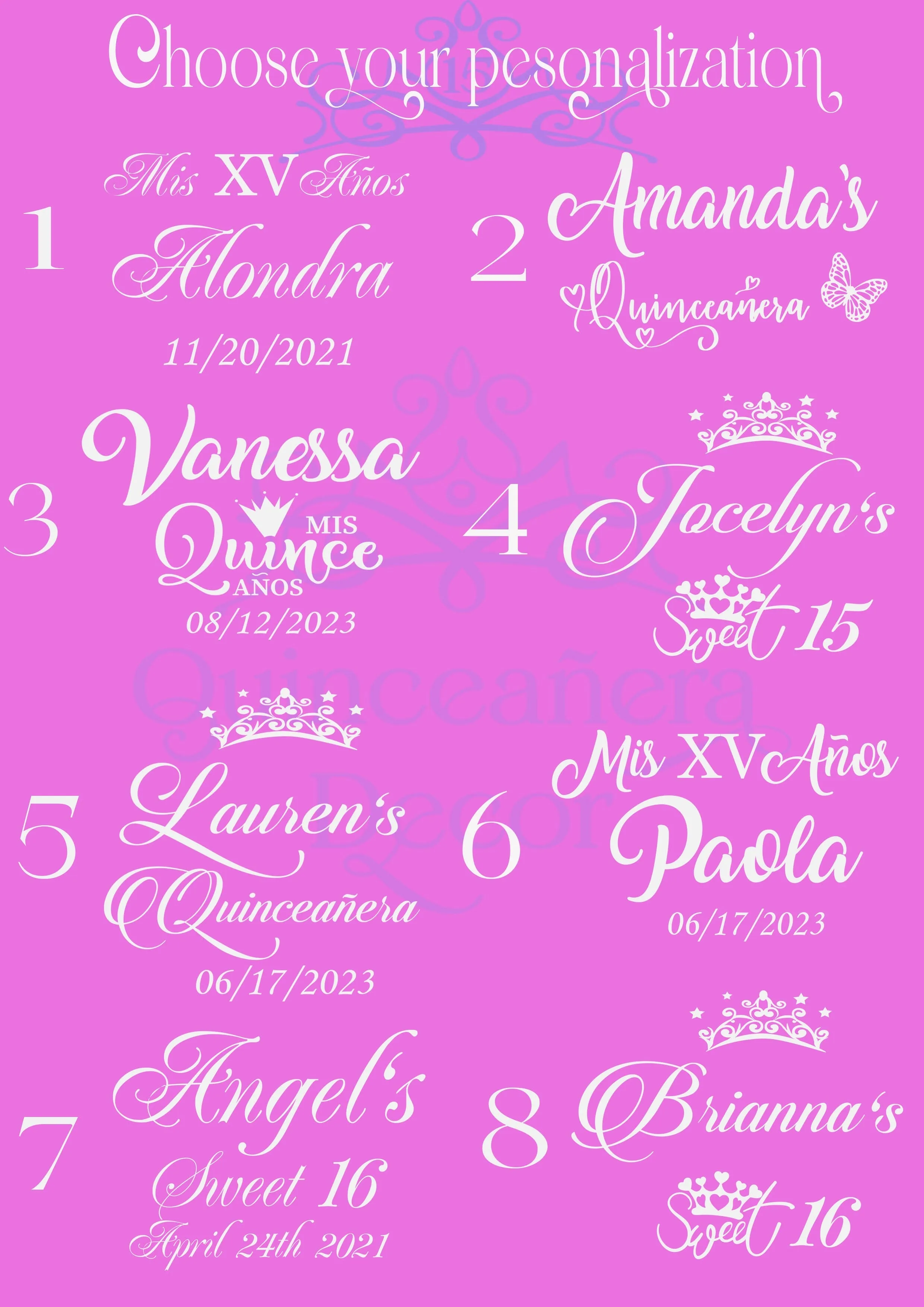 Green 4 quinceanera champagne glasses (simple design)