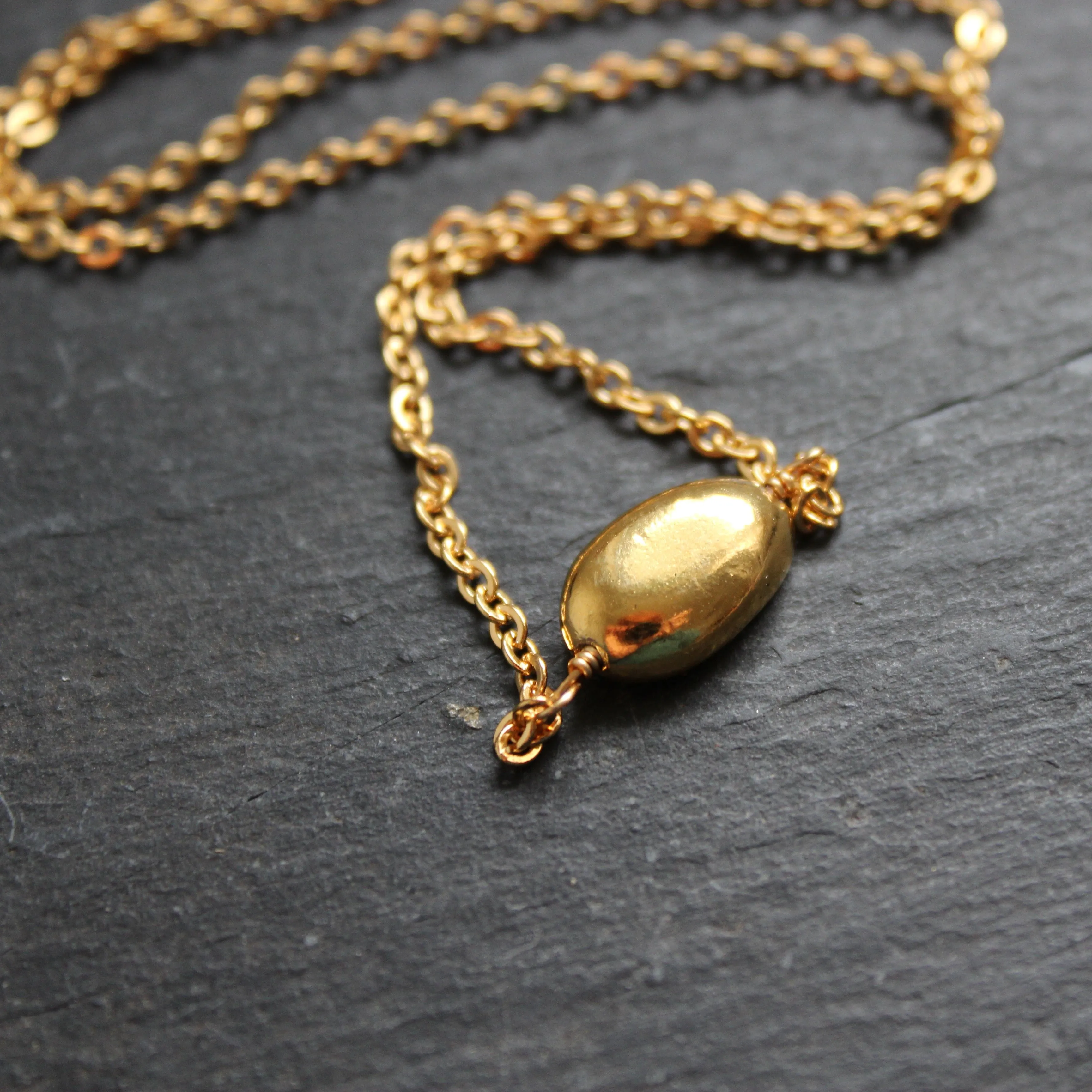 Groatie Buckie Cowrie Shell Necklace in Gold