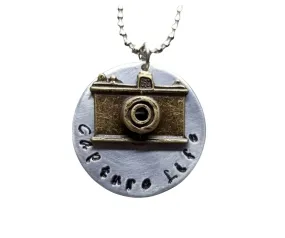 Handmade Hand Stamped Capture Life Photographer Necklace