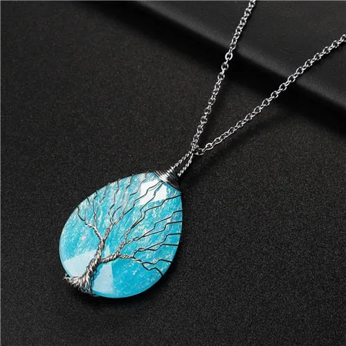 Handmade Tree of Life Necklace Crystal Women Necklace