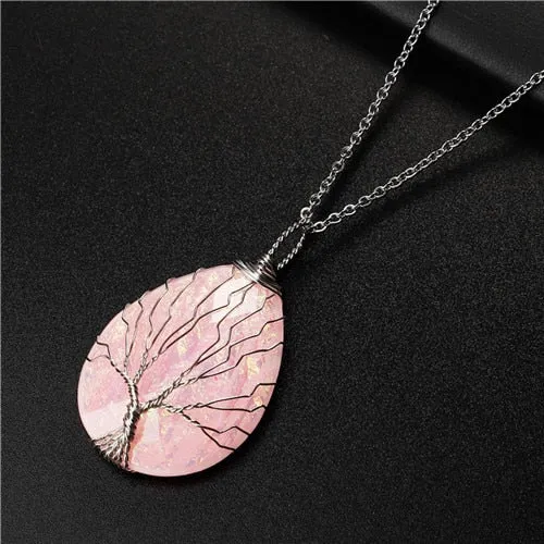 Handmade Tree of Life Necklace Crystal Women Necklace