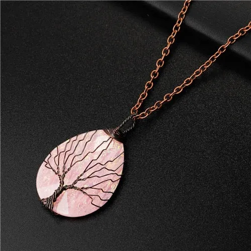 Handmade Tree of Life Necklace Crystal Women Necklace