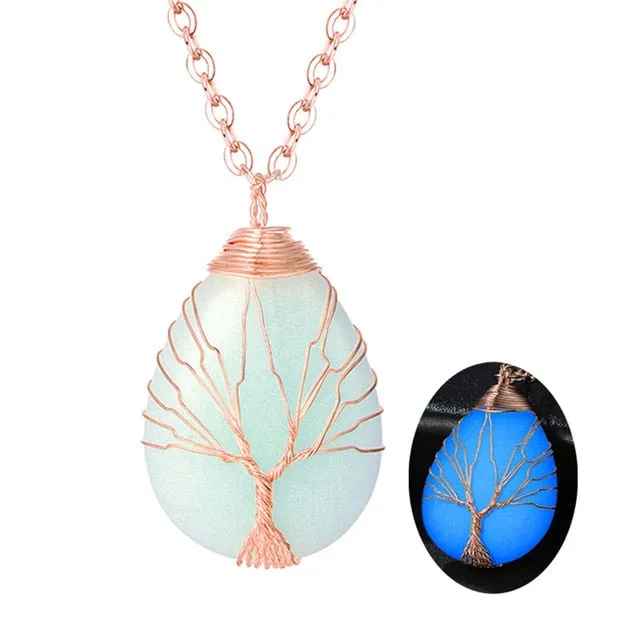 Handmade Tree of Life Necklace Crystal Women Necklace