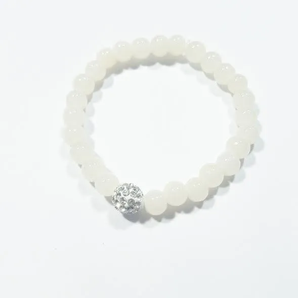 Heart Me Crystal & Ivory Beaded Bracelet